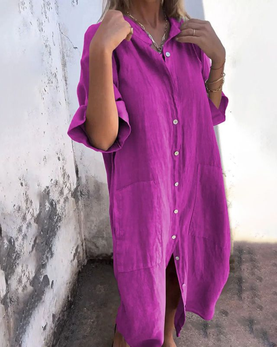 Cecile | Oversized Button-Front Women's Shirt Dress