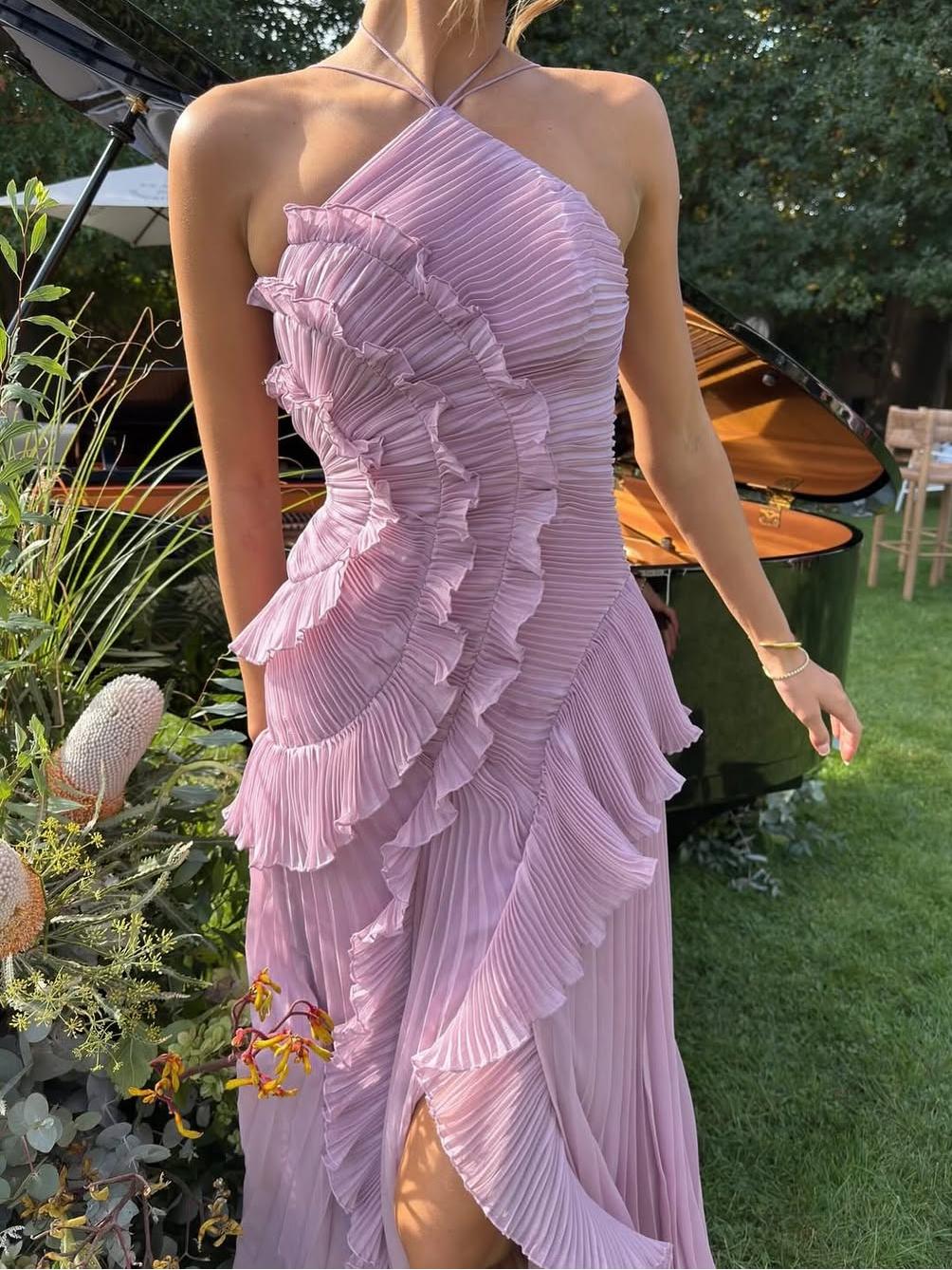 Tiana | One-Shoulder Cascading Ruffle Women Summer Maxi Dress