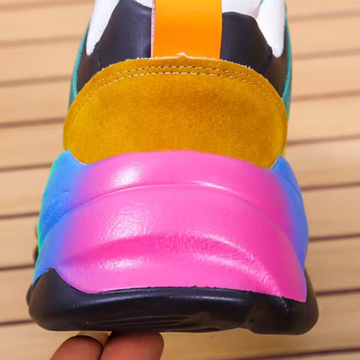 Polly | Multicolour Platform Lace-Up Women Comfortable Sneakers