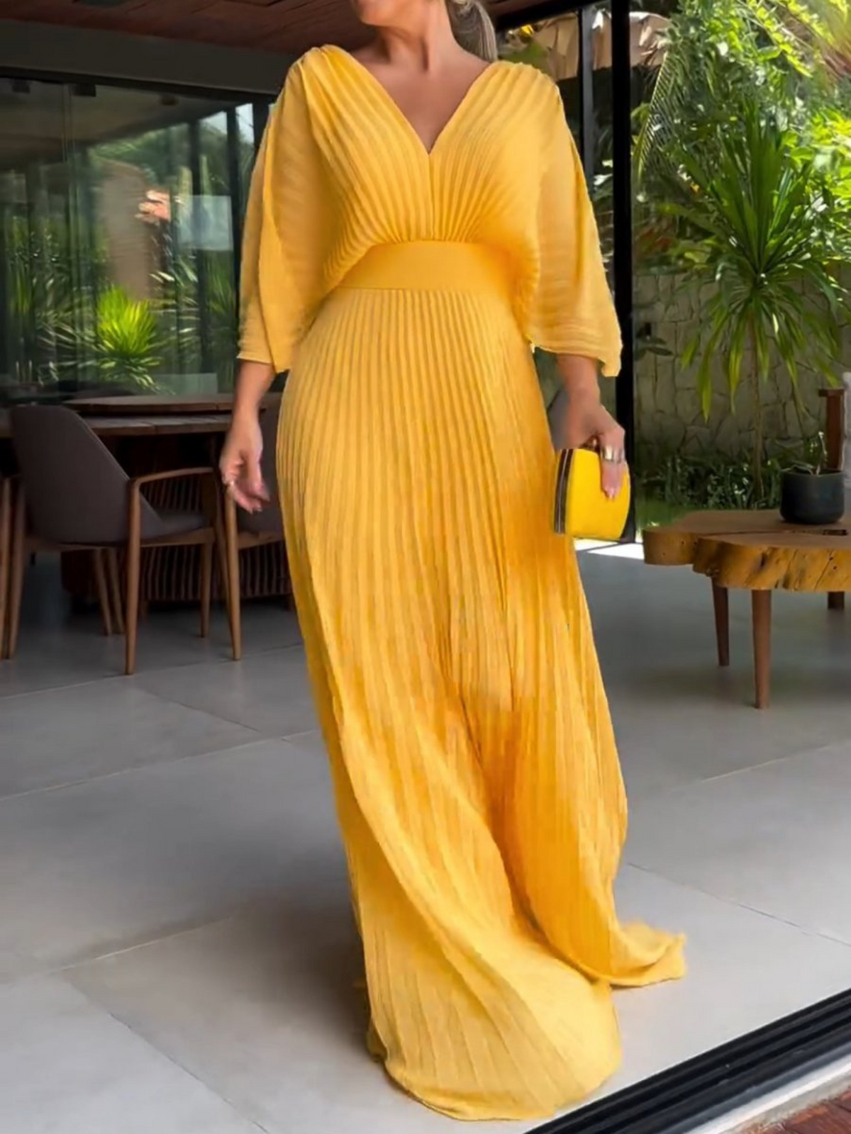 Bethany | Colourful Pleated Flowing Women Summer Maxi Dress