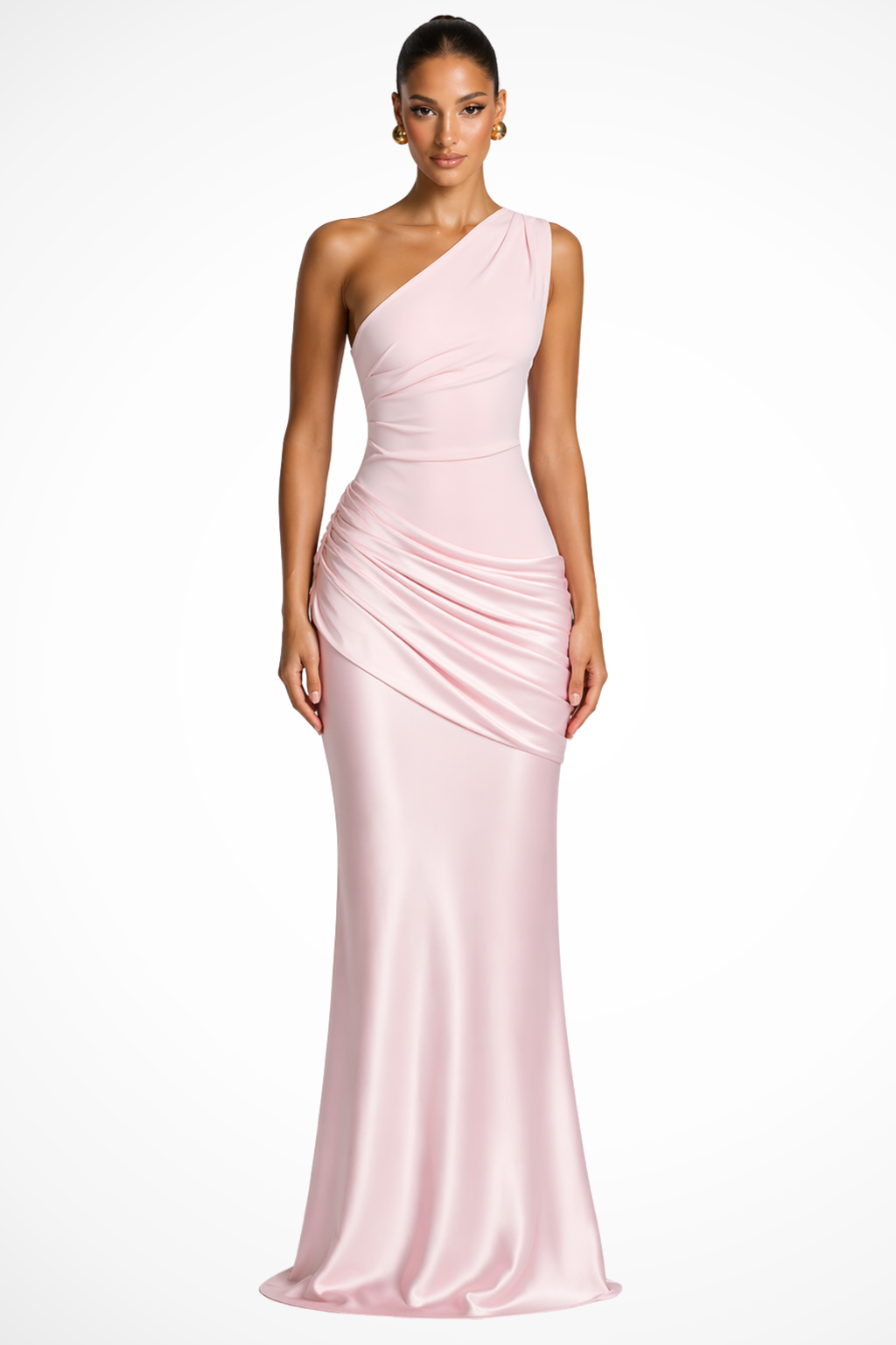Lexi | Satin One-Shoulder Ruched Women Summer Maxi Dress