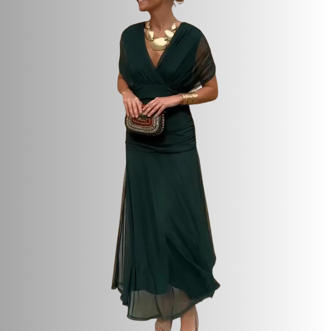 Lisa | Off-Shoulder Chiffon Gown Women Summer Maxi Dress