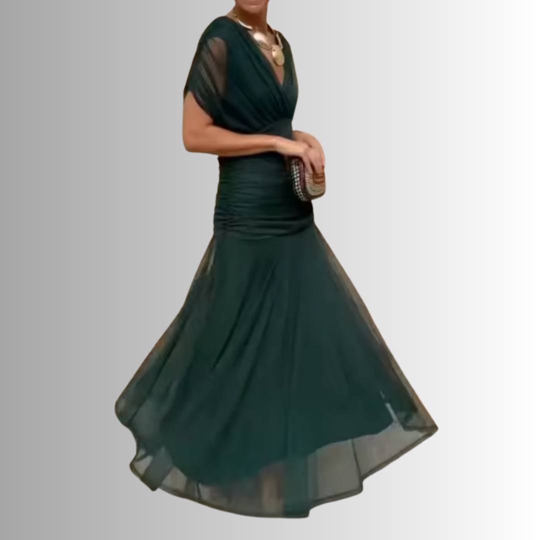 Lisa | Off-Shoulder Chiffon Gown Women Summer Maxi Dress