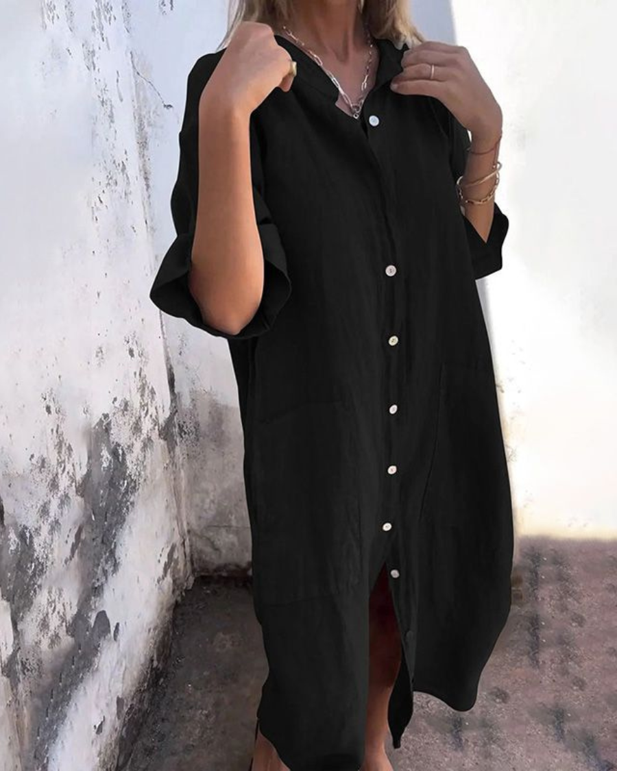 Cecile | Oversized Button-Front Women's Shirt Dress