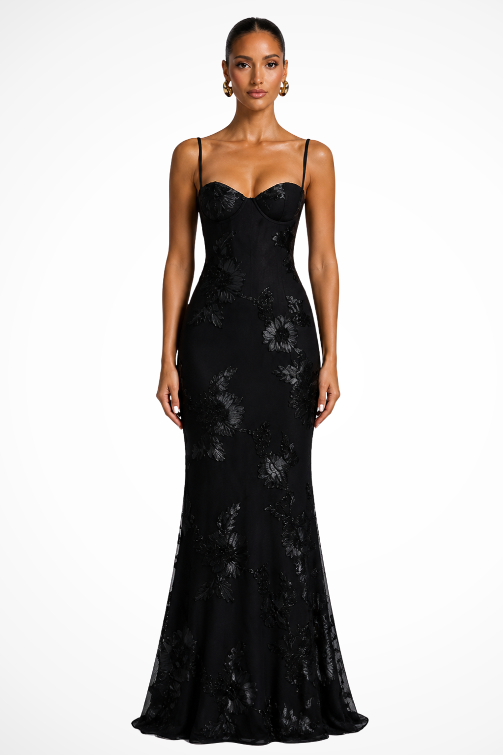 Madison | Floral Mermaid Strapless Lace-Up Women Summer Maxi Dress