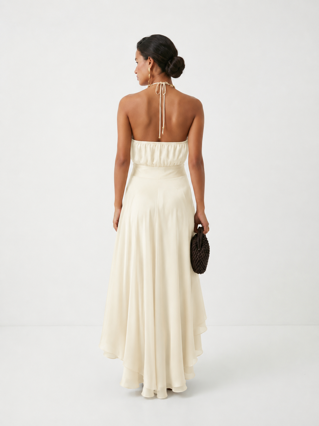 Penelope | Halter Asymmetric Ruffle Women Summer Midi Dress