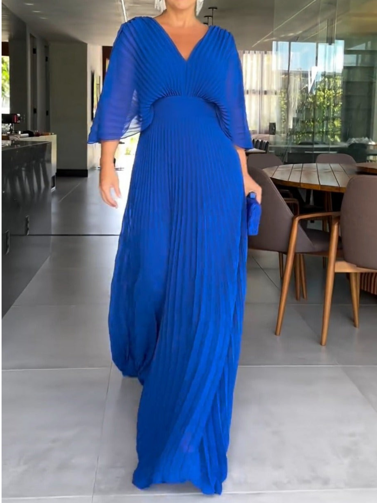 Bethany | Colourful Pleated Flowing Women Summer Maxi Dress