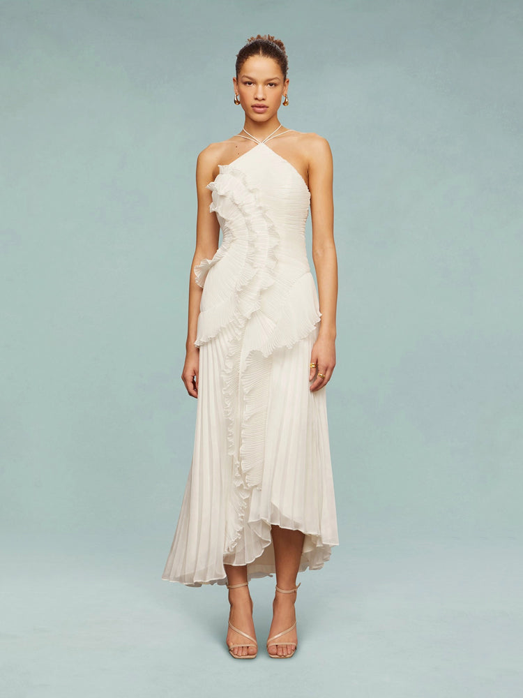Tiana | One-Shoulder Cascading Ruffle Women Summer Maxi Dress