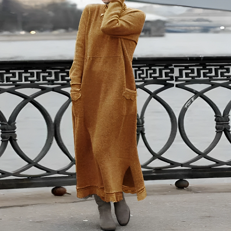 Ingrid | Tummy-Control Relaxed Women's Midi Dress for Winter