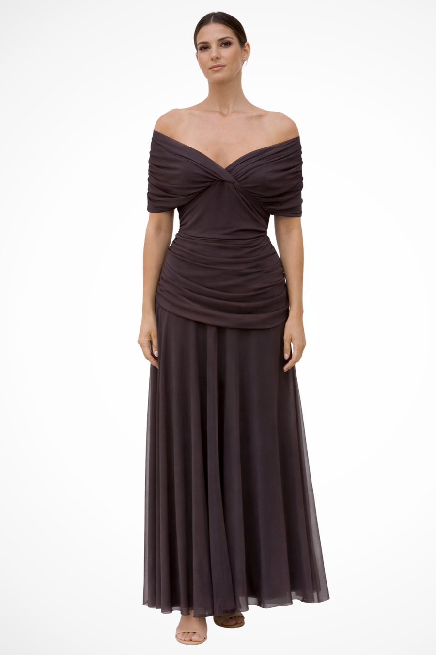 Renee | Pleated Off-Shoulder Draped Women Summer Maxi Dress
