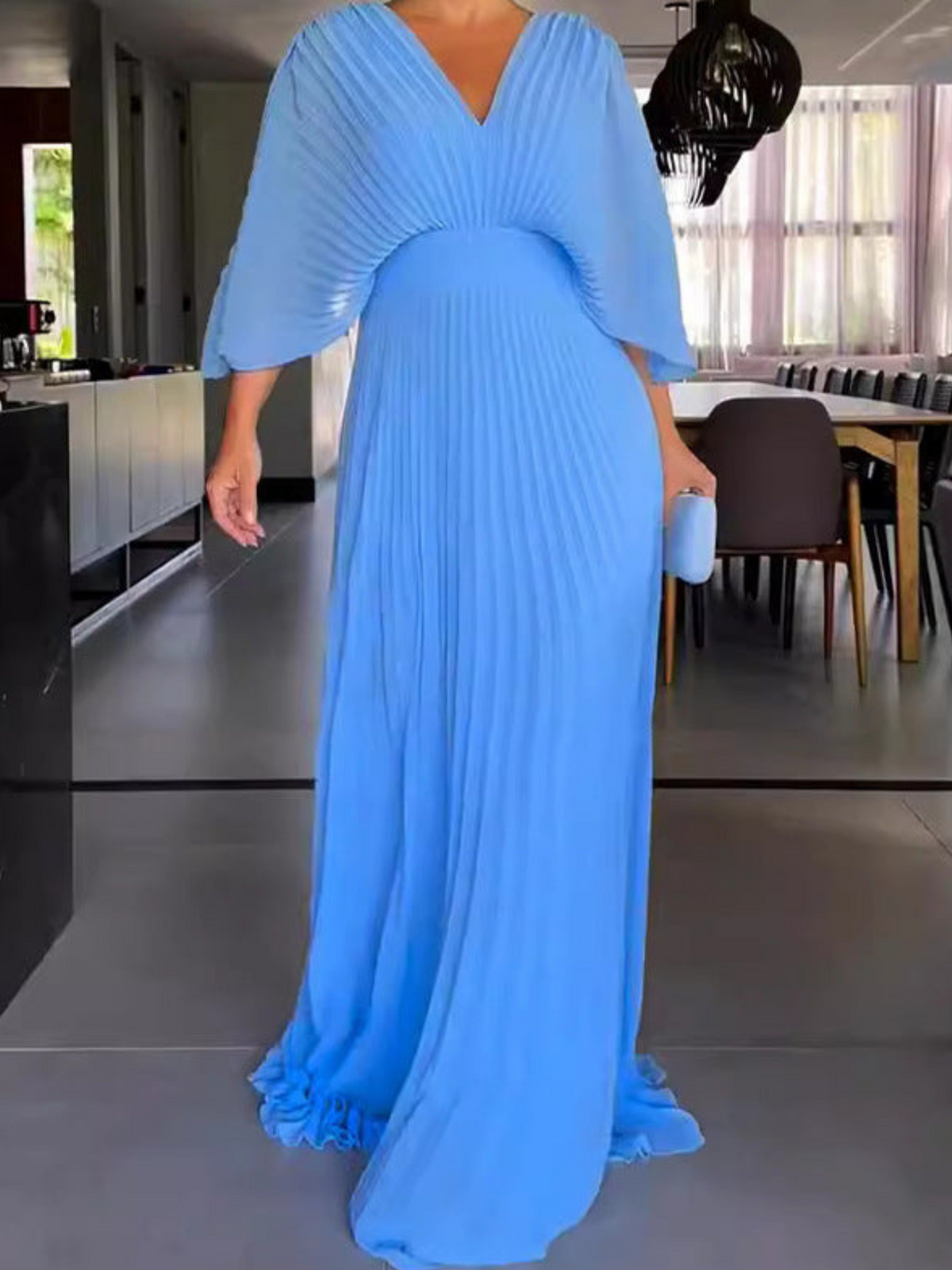 Bethany | Colourful Pleated Flowing Women Summer Maxi Dress