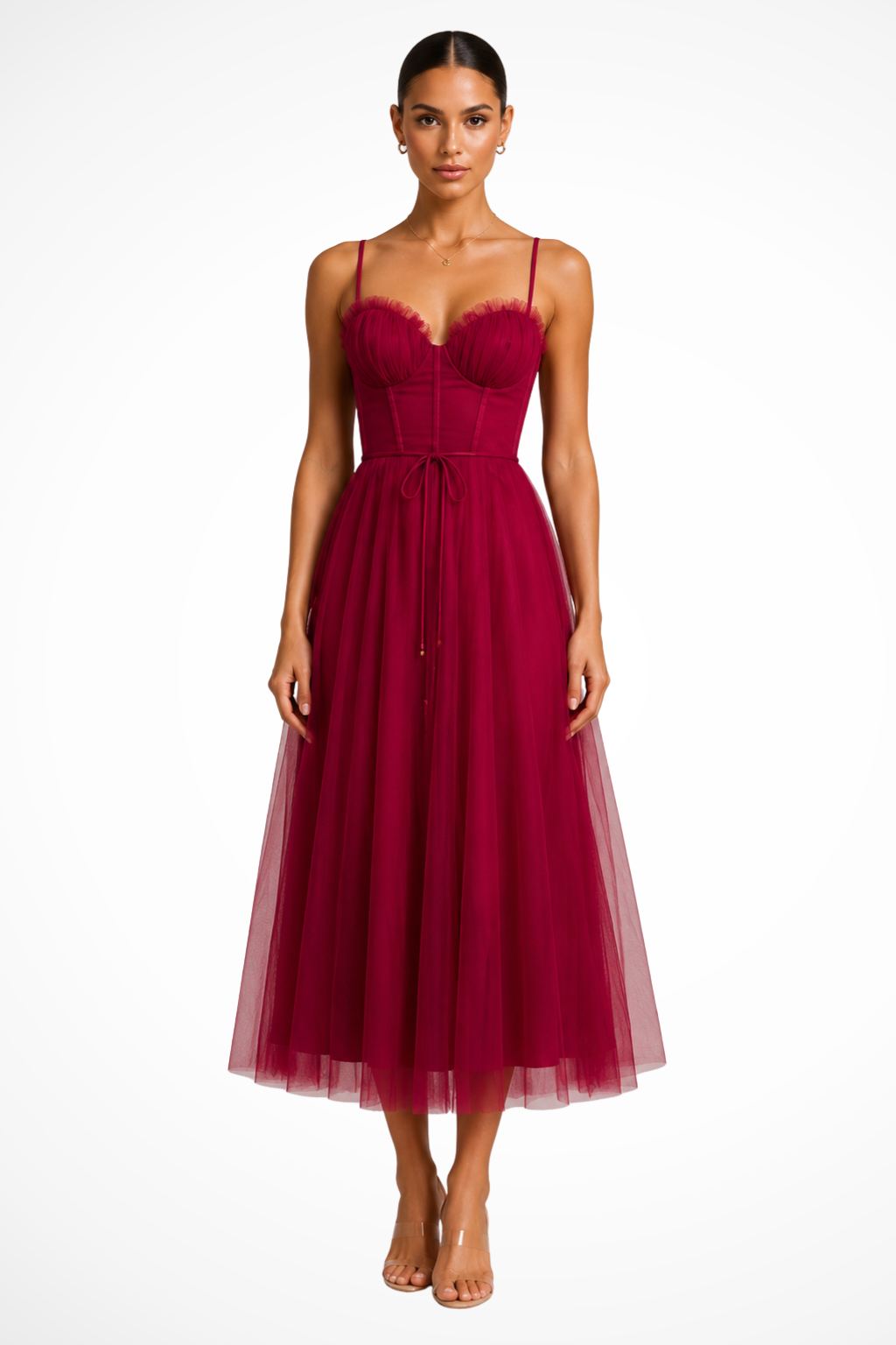 Greta | Corset Sweetheart Tulle Women Summer Midi Dress