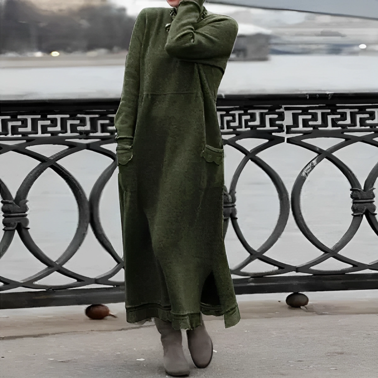 Ingrid | Tummy-Control Relaxed Women's Midi Dress for Winter