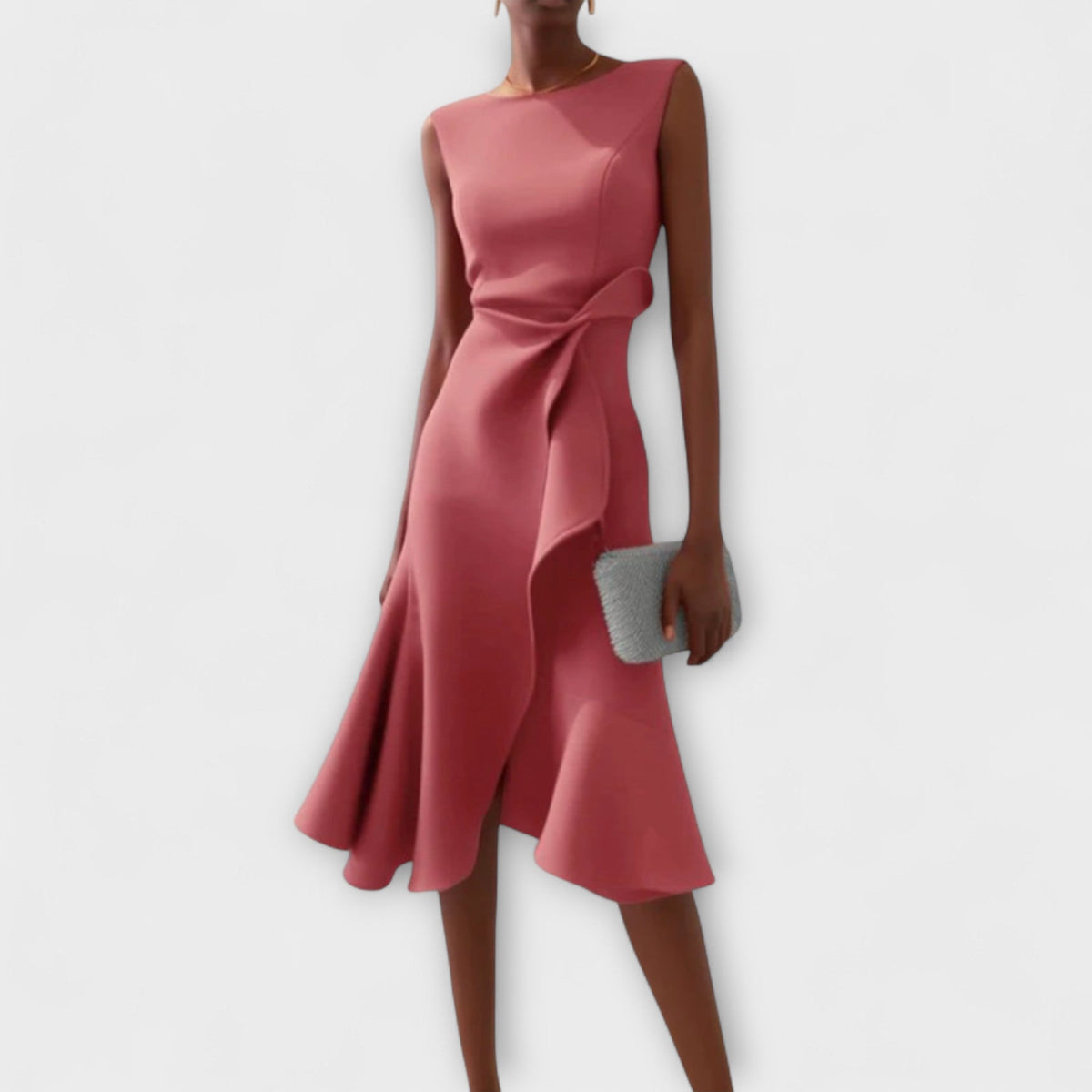 Chloe | Draped Asymmetric Sleeveless Women Summer Midi Dress