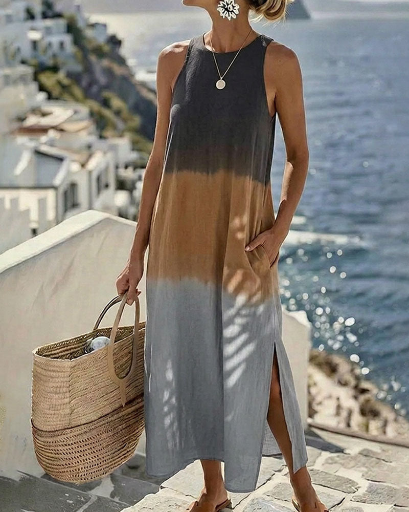 Phoebe | Ombre Gradient Sleeveless Women Summer Midi Dress