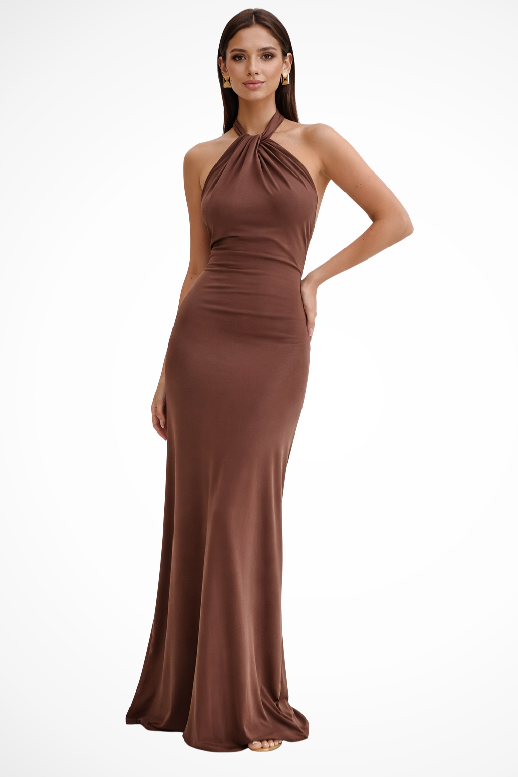 Tatiana | Halter Ruched Bodycon Open-Back Women Summer Maxi Dress