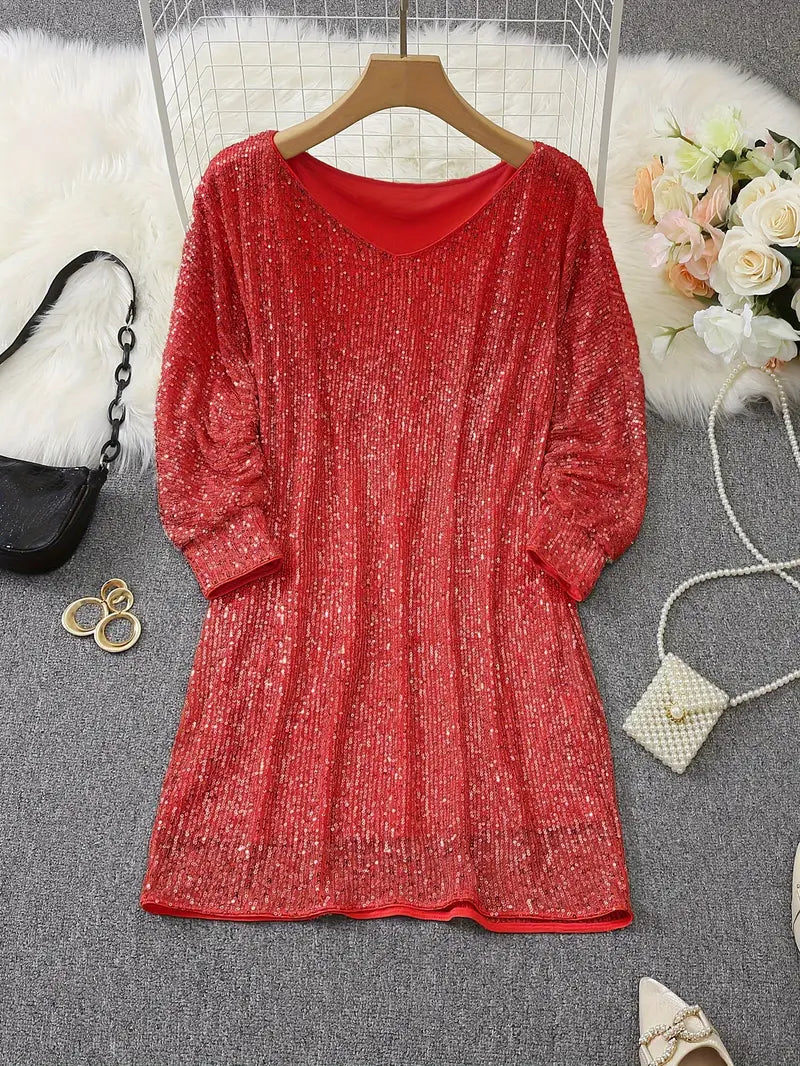 Evelyn | Off-Shoulder Sequin Batwing Women Summer Mini Dress