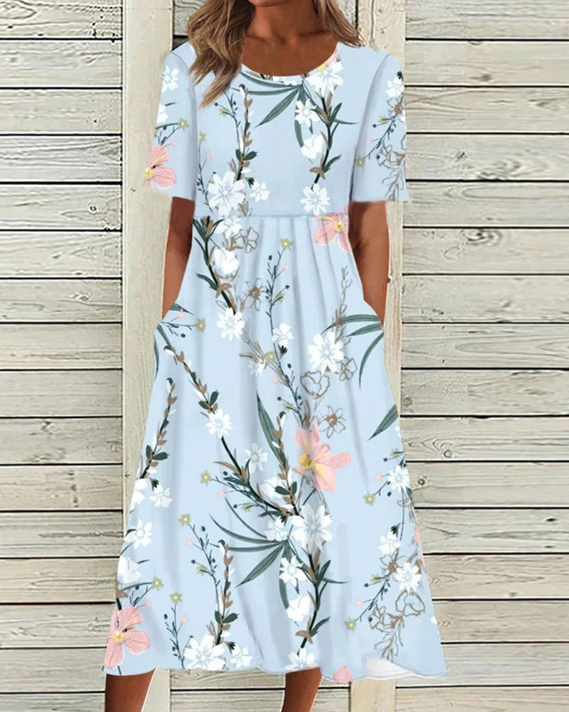 Sofia | Botanical Bloom A-Line Women Summer Midi Dress