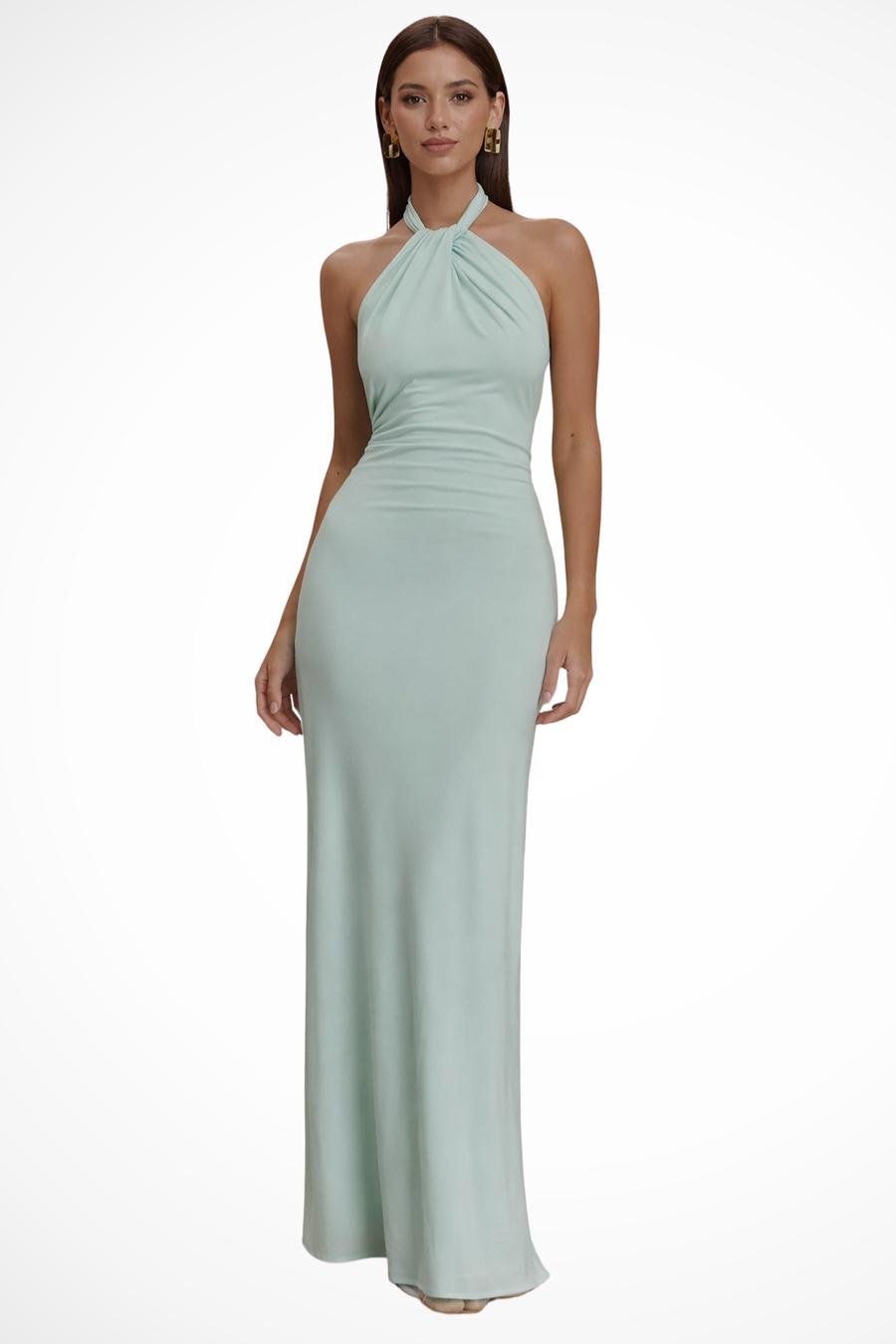 Tatiana | Halter Ruched Bodycon Open-Back Women Summer Maxi Dress