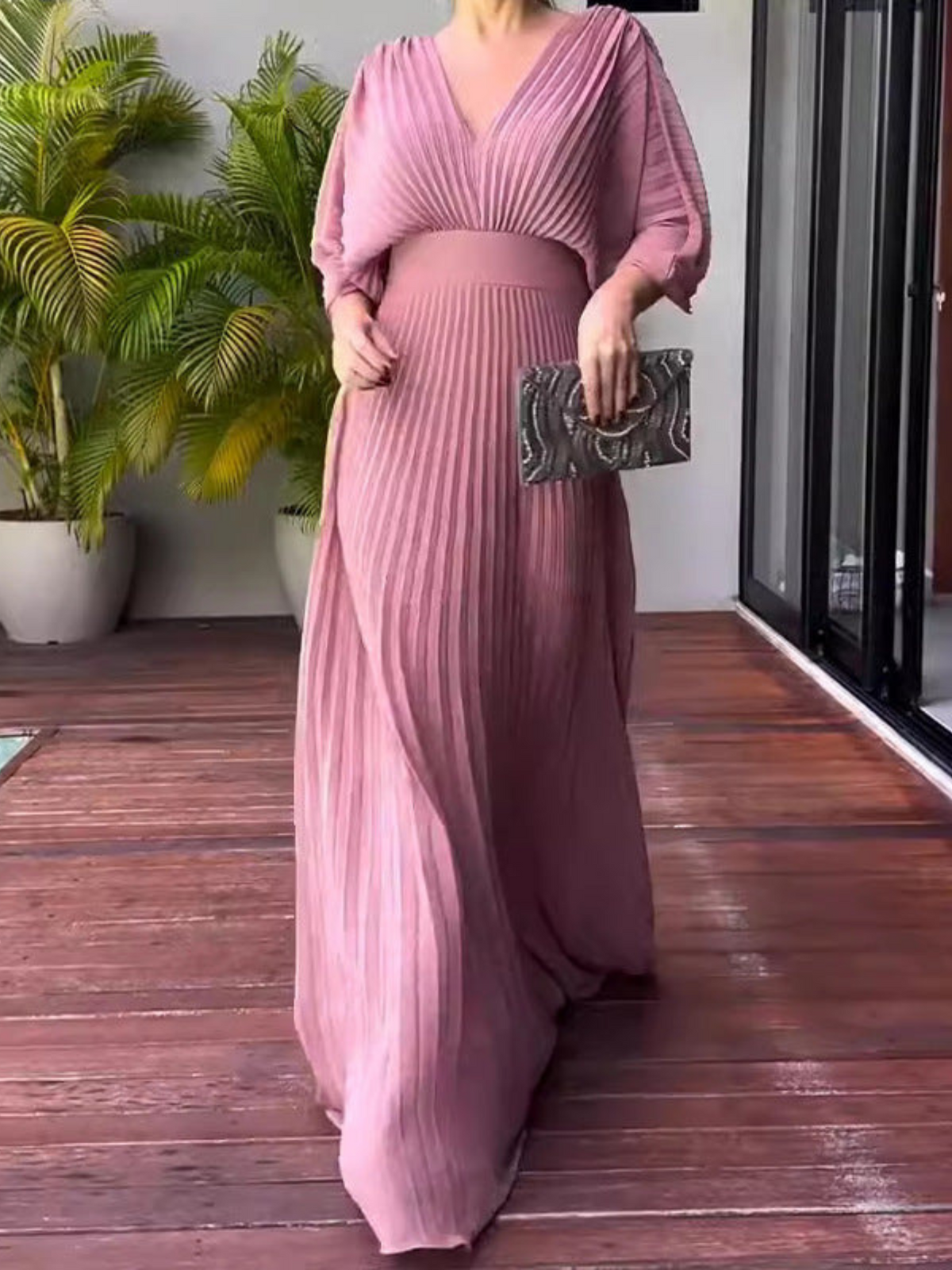 Bethany | Colourful Pleated Flowing Women Summer Maxi Dress
