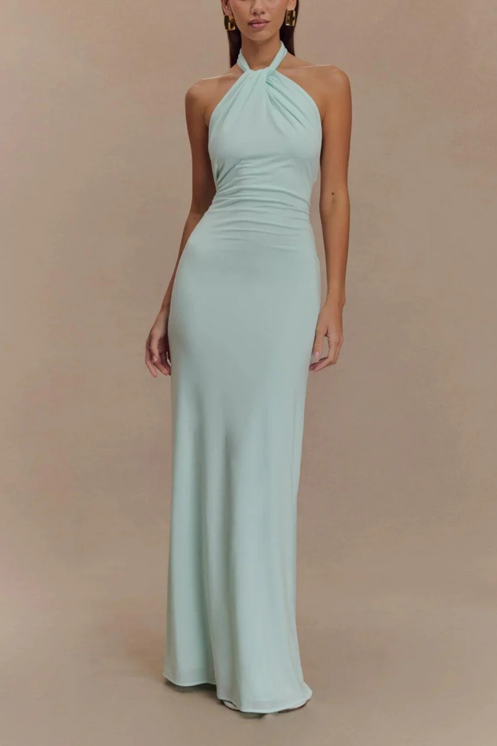Tatiana | Halter Ruched Bodycon Open-Back Women Summer Maxi Dress