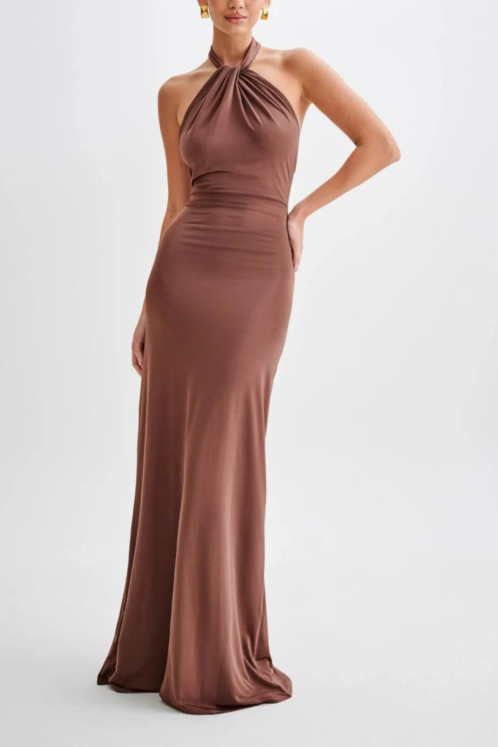 Tatiana | Halter Ruched Bodycon Open-Back Women Summer Maxi Dress