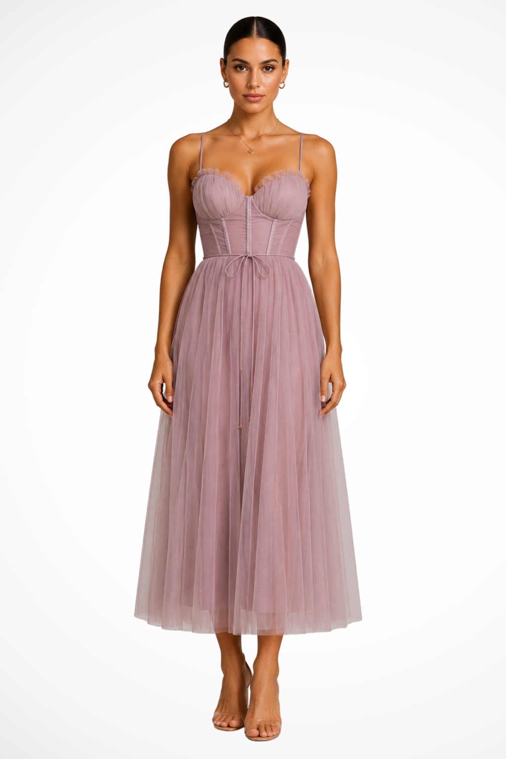 Greta | Corset Sweetheart Tulle Women Summer Midi Dress