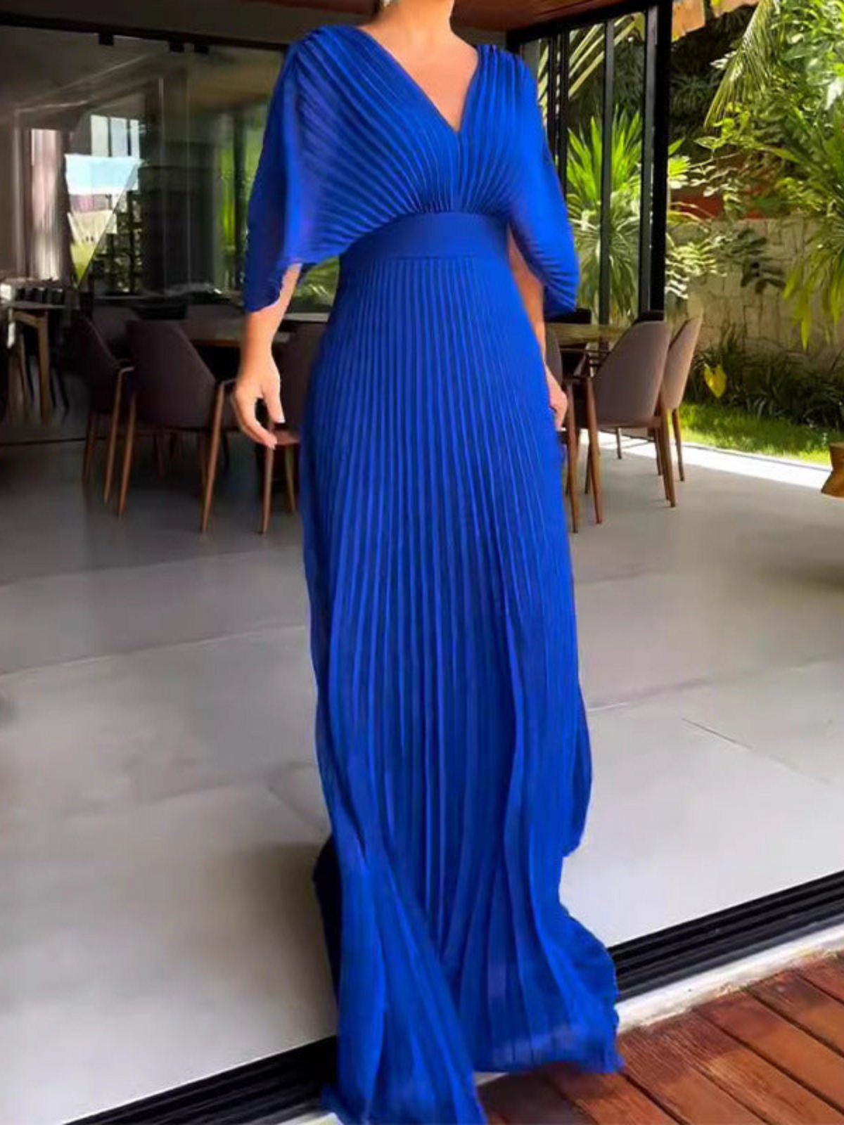 Bethany | Colourful Pleated Flowing Women Summer Maxi Dress