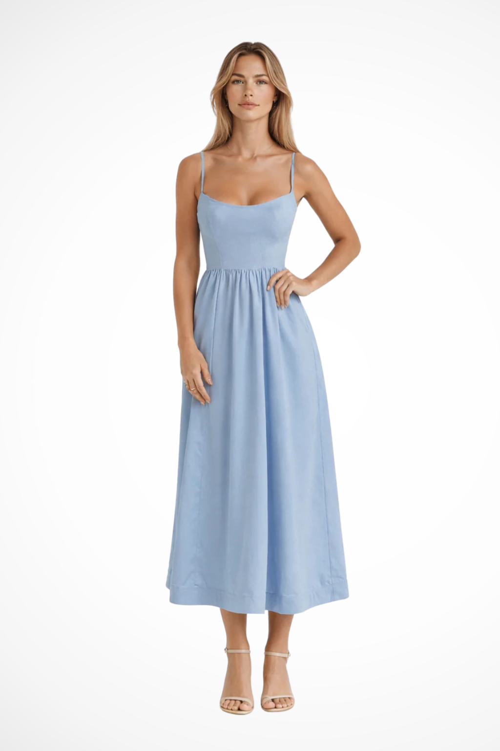 Hazel | Square-Neck A-Line Sundress Women Summer Midi Dress