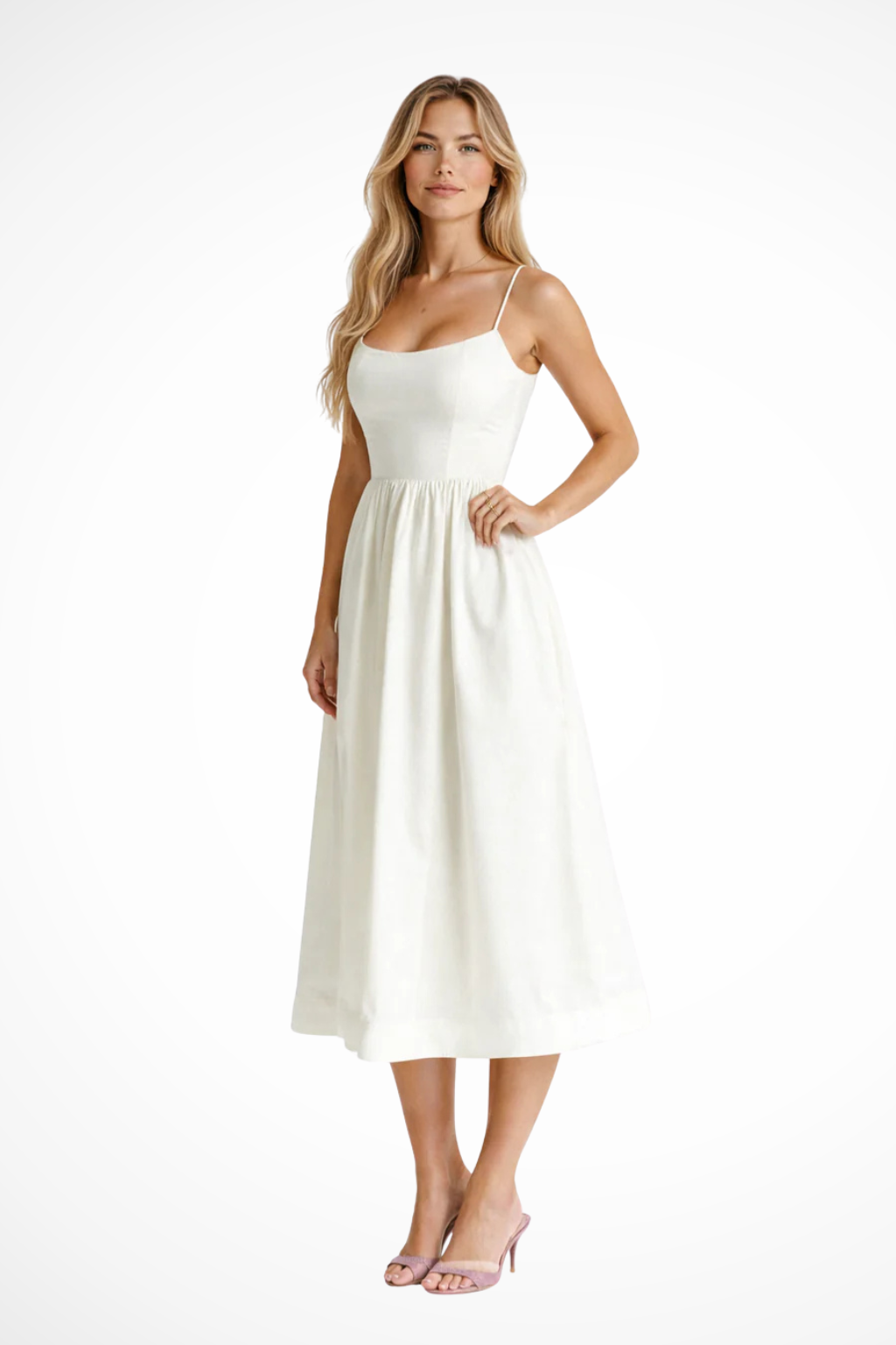 Hazel | Square-Neck A-Line Sundress Women Summer Midi Dress