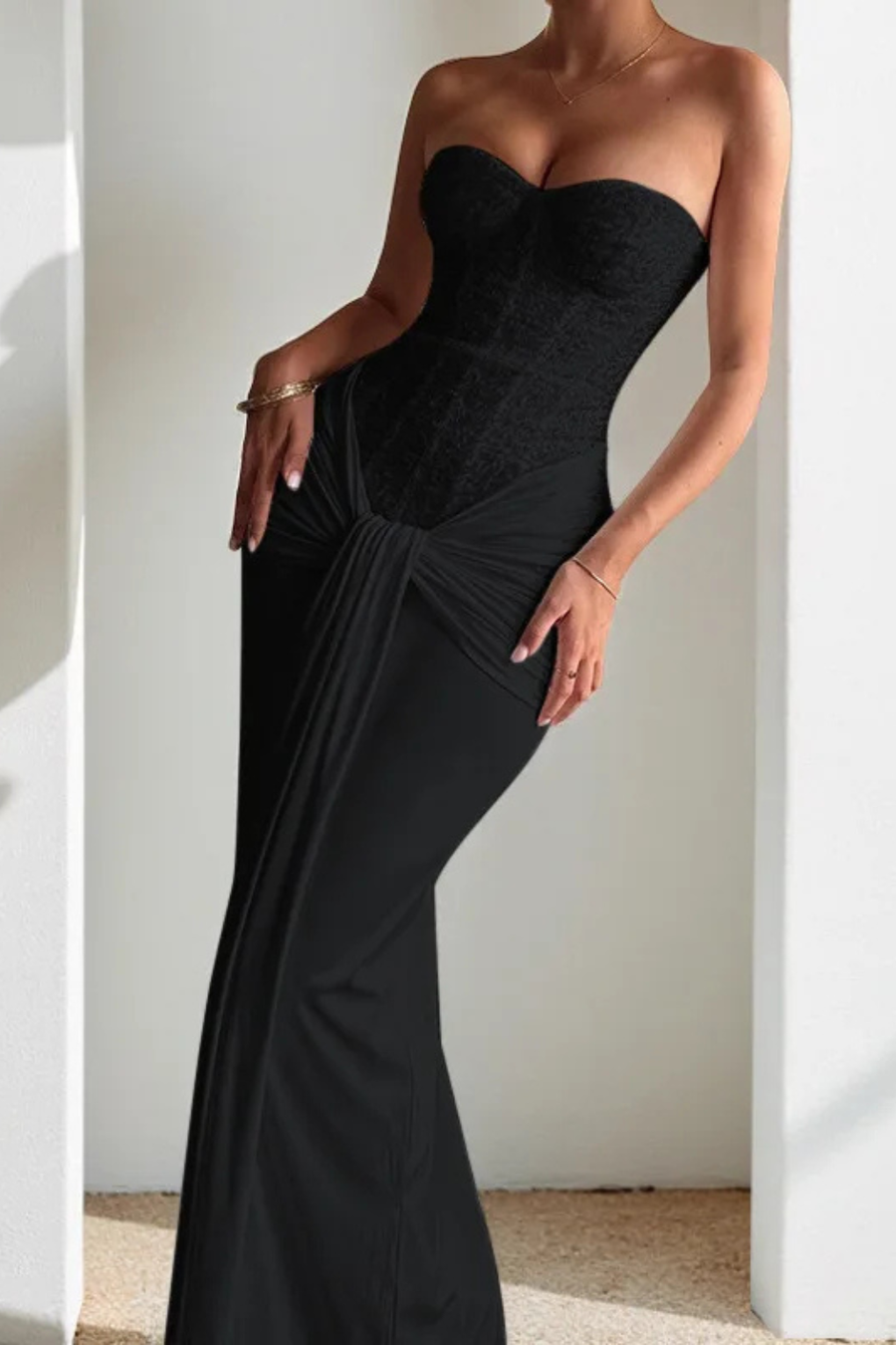 Regina | Lace Strapless Sweetheart Women Summer Maxi Dress
