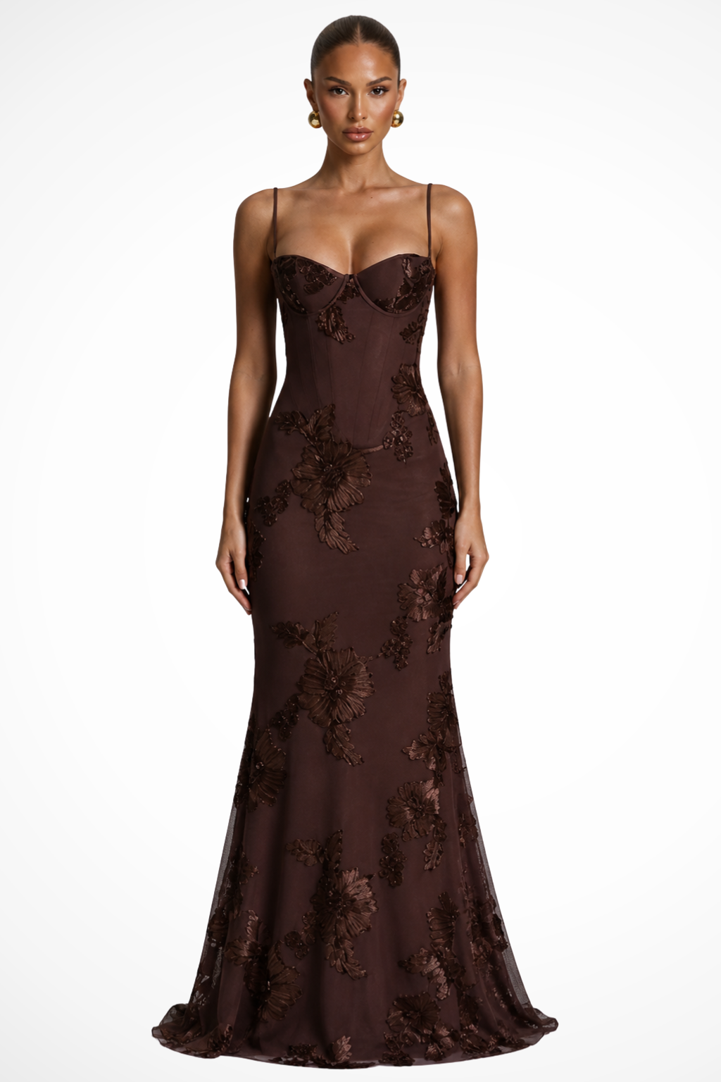 Madison | Floral Mermaid Strapless Lace-Up Women Summer Maxi Dress