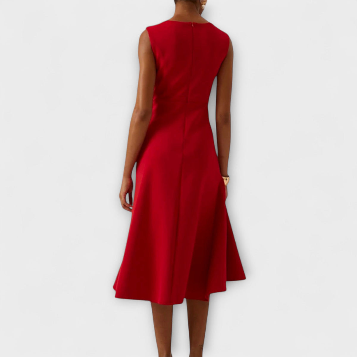 Célestine | Ruffle-Hem Waist-Bow Midi Women Cocktail Summer Dress