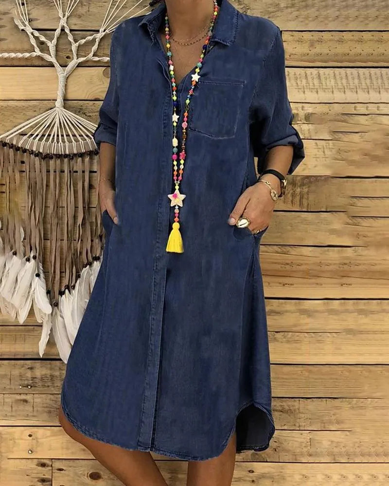 Kiki | Relaxed Casual Button-Front Women's Shirt Dress