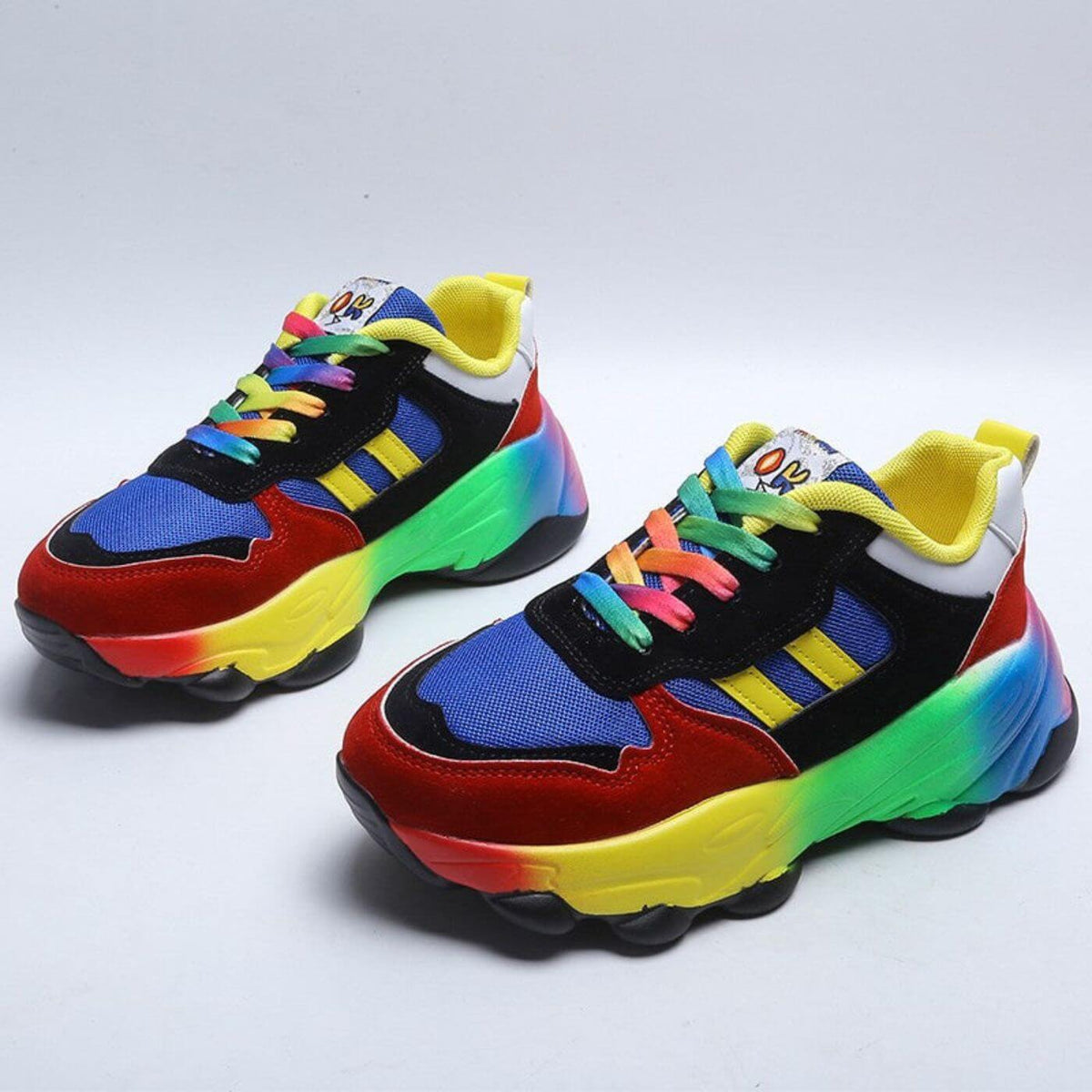 Polly | Multicolour Platform Lace-Up Women Comfortable Sneakers