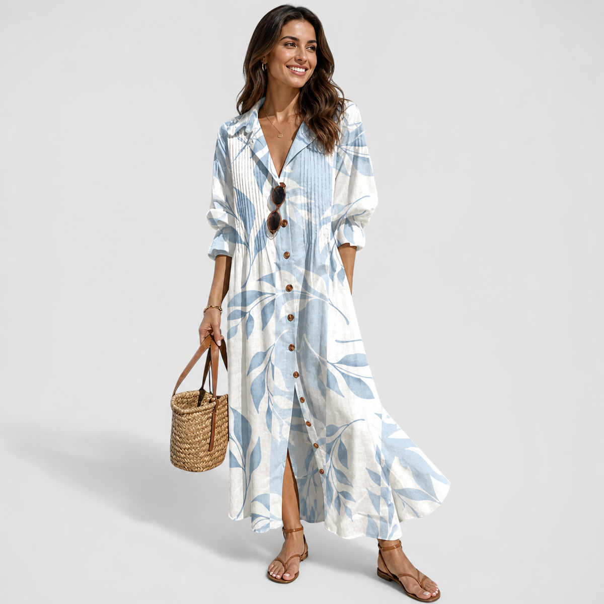 Harlow | Floral Tummy-Control Flowing Women Summer Maxi Dress