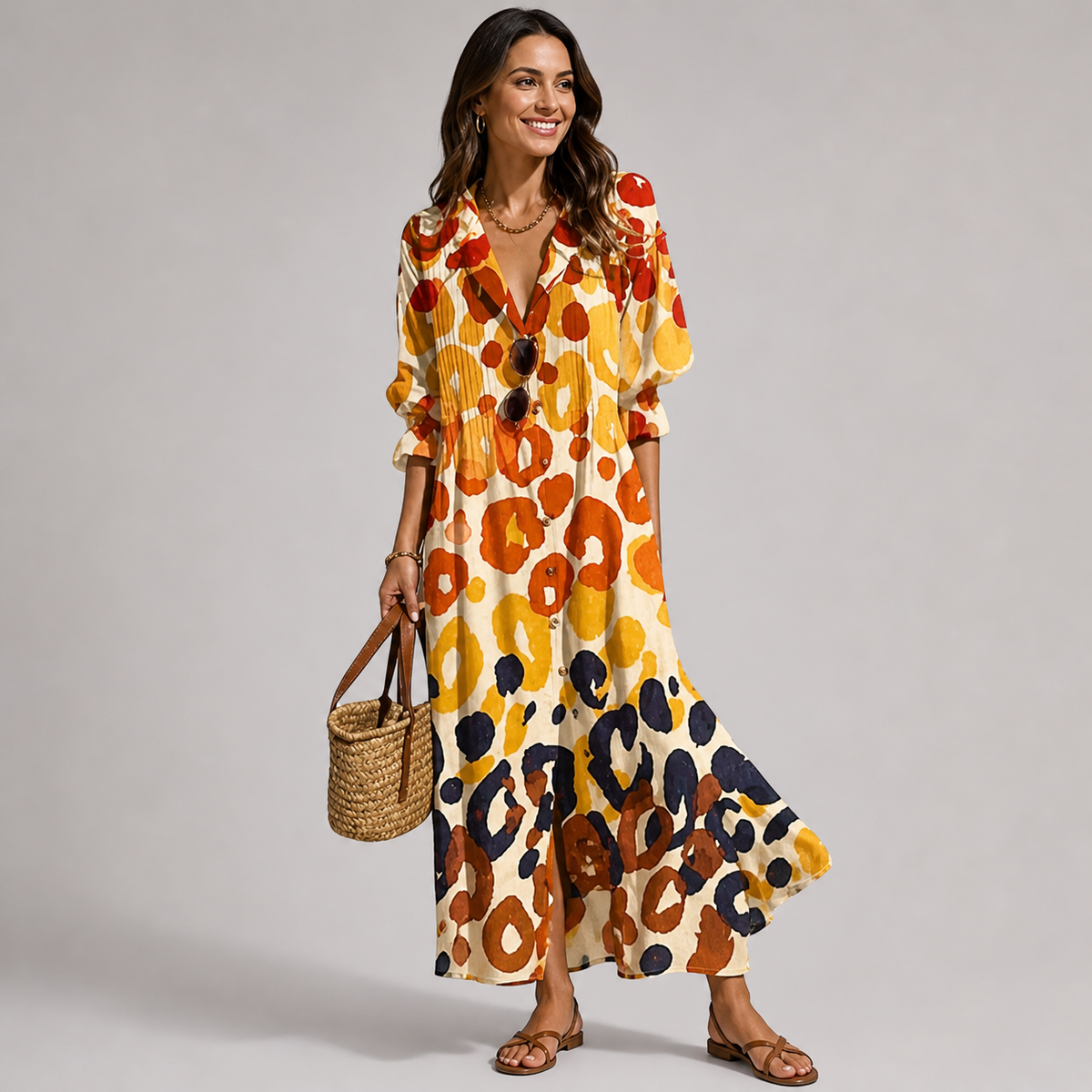 Harlow | Floral Tummy-Control Flowing Women Summer Maxi Dress
