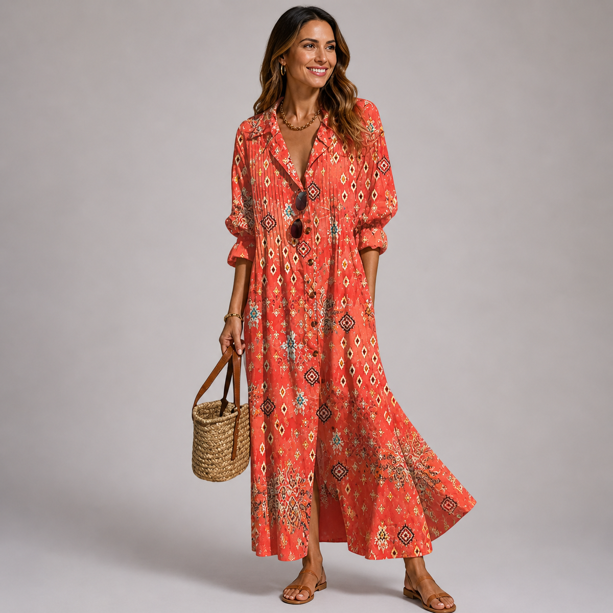 Harlow | Floral Tummy-Control Flowing Women Summer Maxi Dress