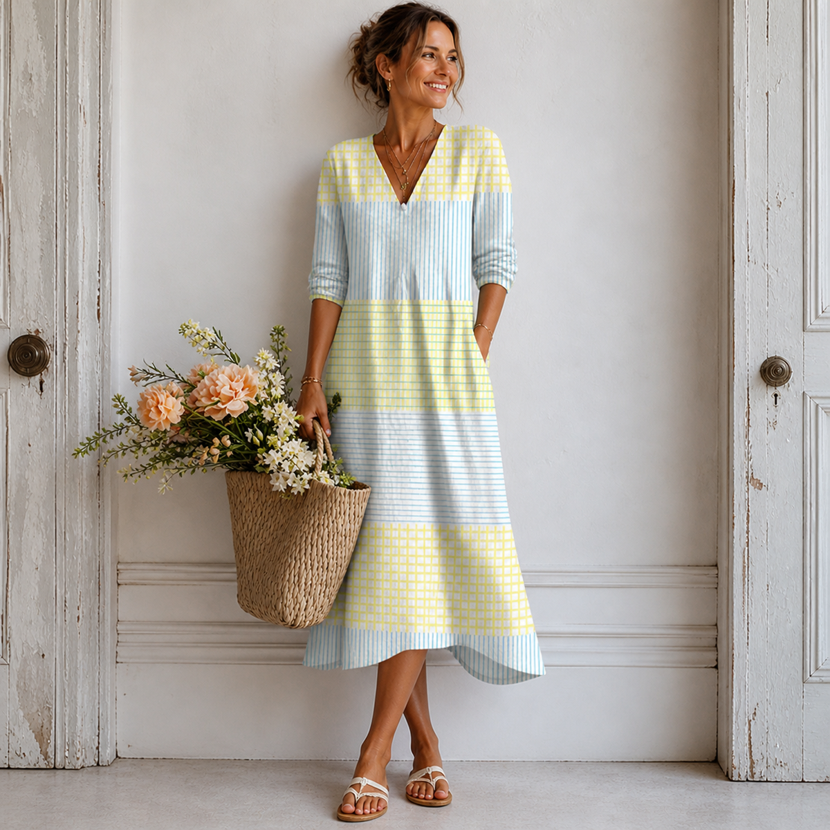 Rosa | Abstract Print Relaxed Pocket Women's Summer Dress