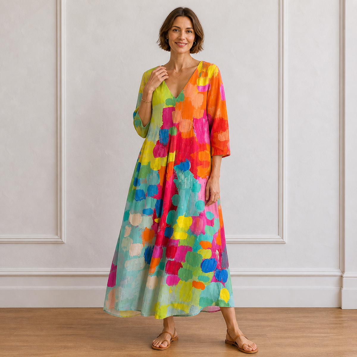 Jade | Colour-Splash Artistic Boho Women Summer Maxi Dress