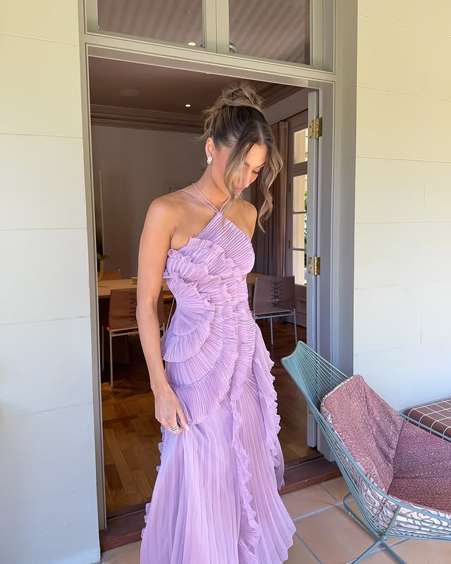 Ashley | Halter Asymmetric Ruffle Women Summer Maxi Dress