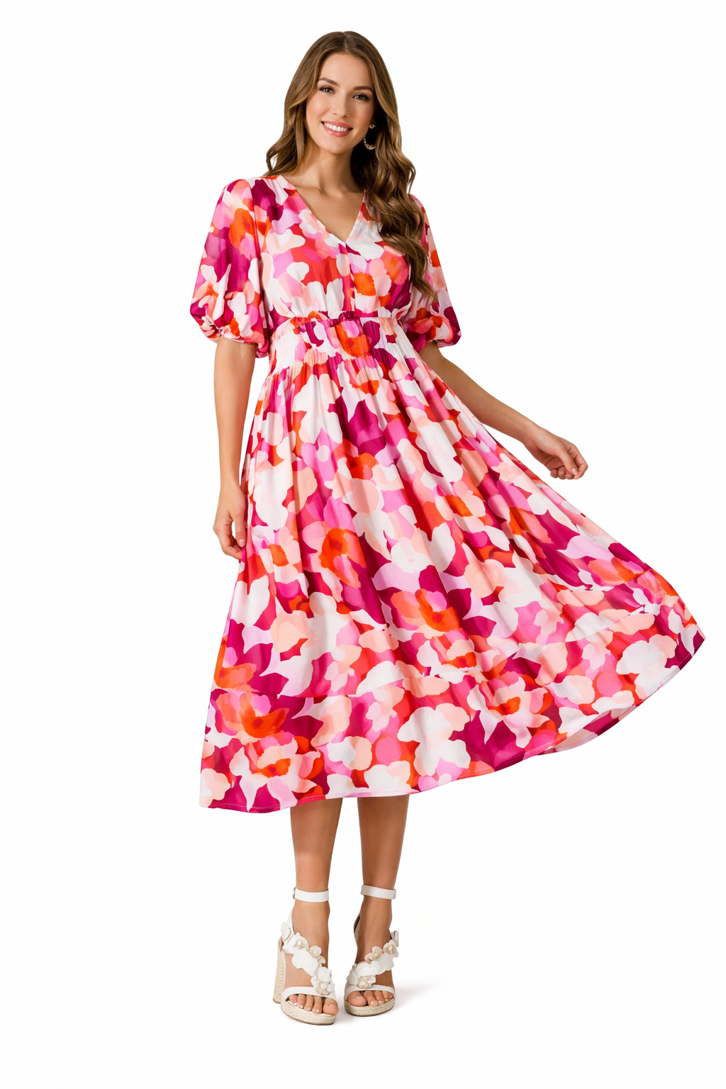 Annabel | Floral V-Neck Flowing Women's Maxi Dress