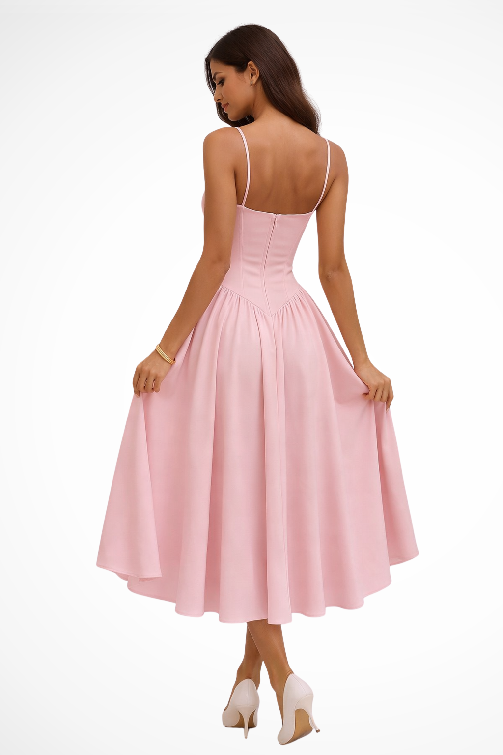 Vanessa | Sweetheart Strappy Flowy Women Summer Midi Dress