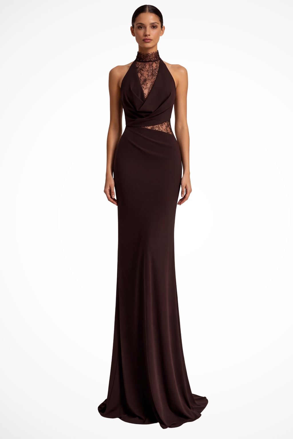 Cara | Halter Lace-Detail Evening Women Summer Maxi Dress