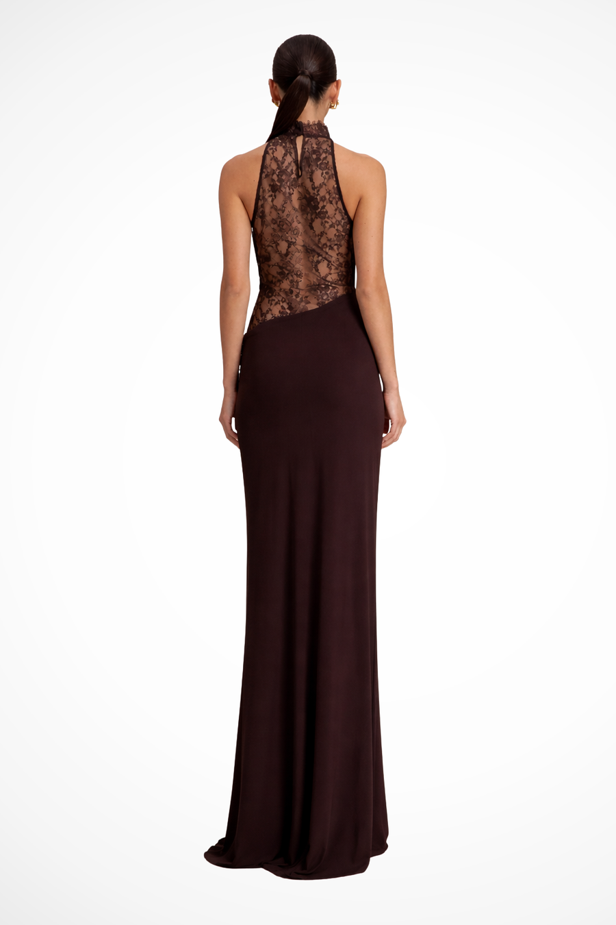 Anita | Halter Lace-Panel High-Collar Women Summer Maxi Dress