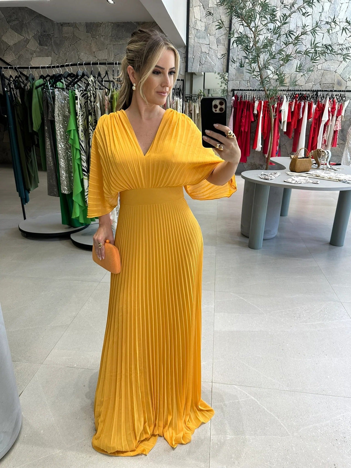 Bethany | Colourful Pleated Flowing Women Summer Maxi Dress
