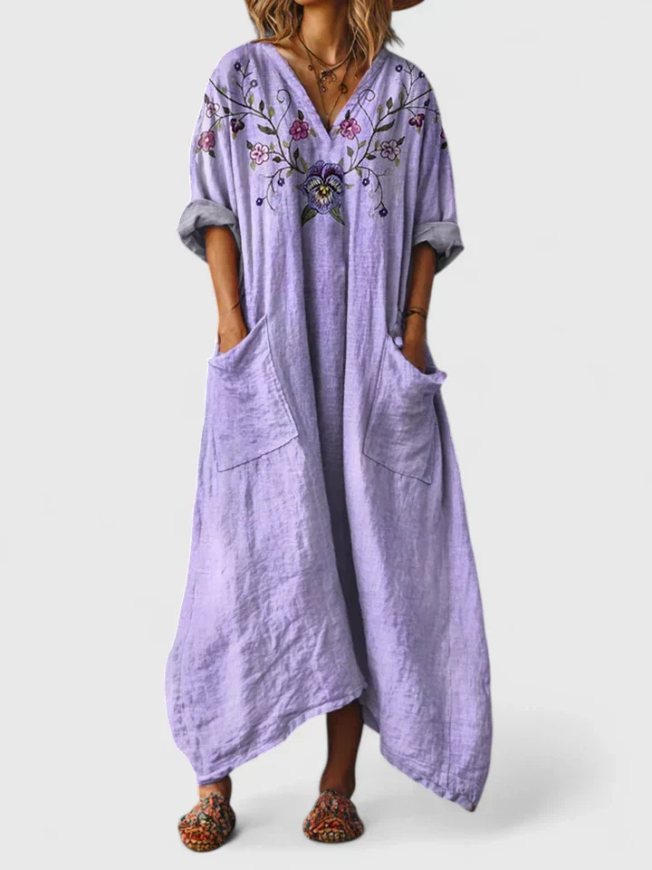 Tess | Boho Patchwork Pocket Jumpsuit Women Summer Maxi Dress