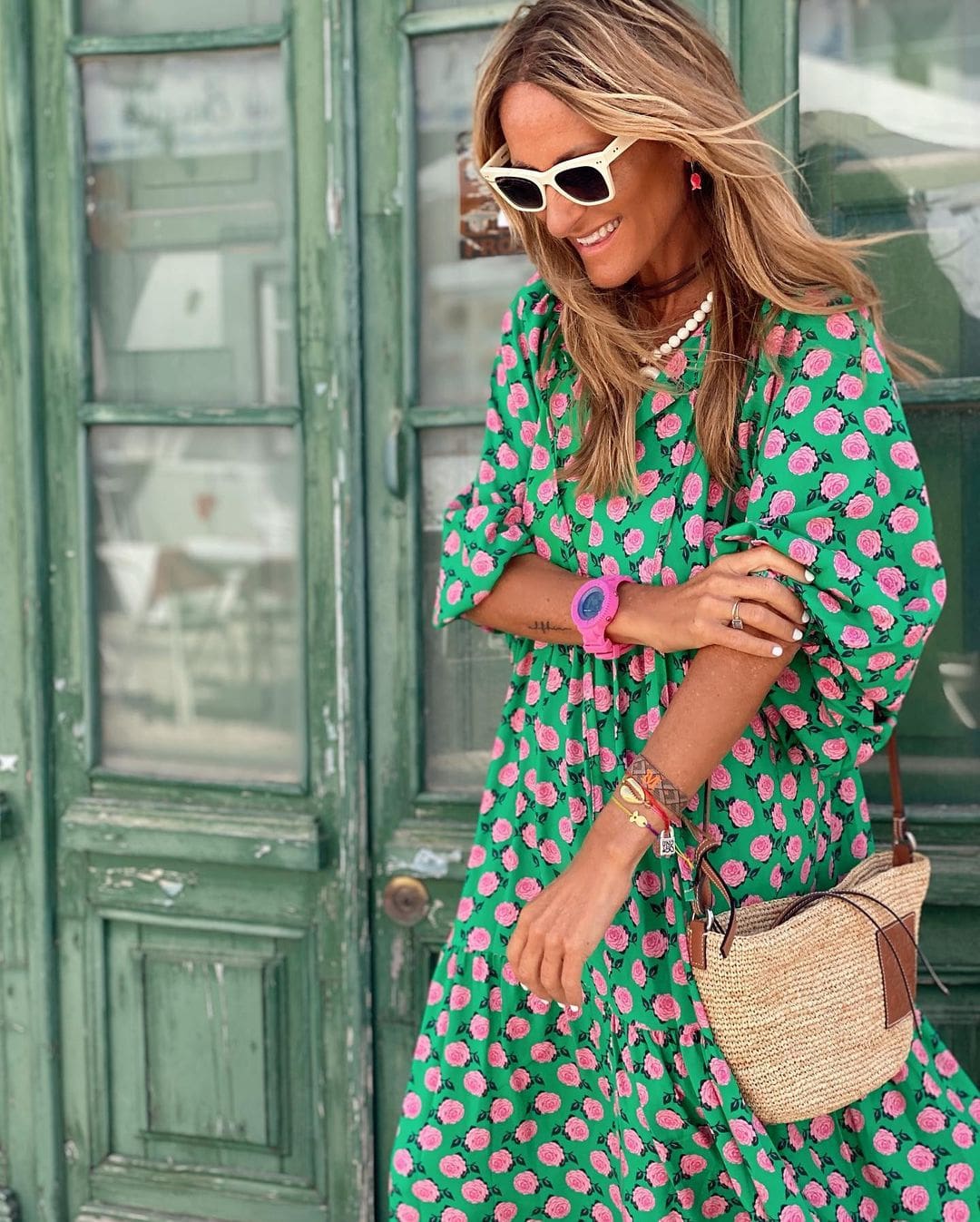 Belinda | Boho Geometric Long-Sleeve Women Summer Maxi Dress