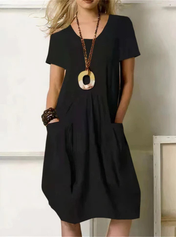 Stella | Gathered-Pocket Relaxed Women Summer Midi Dress