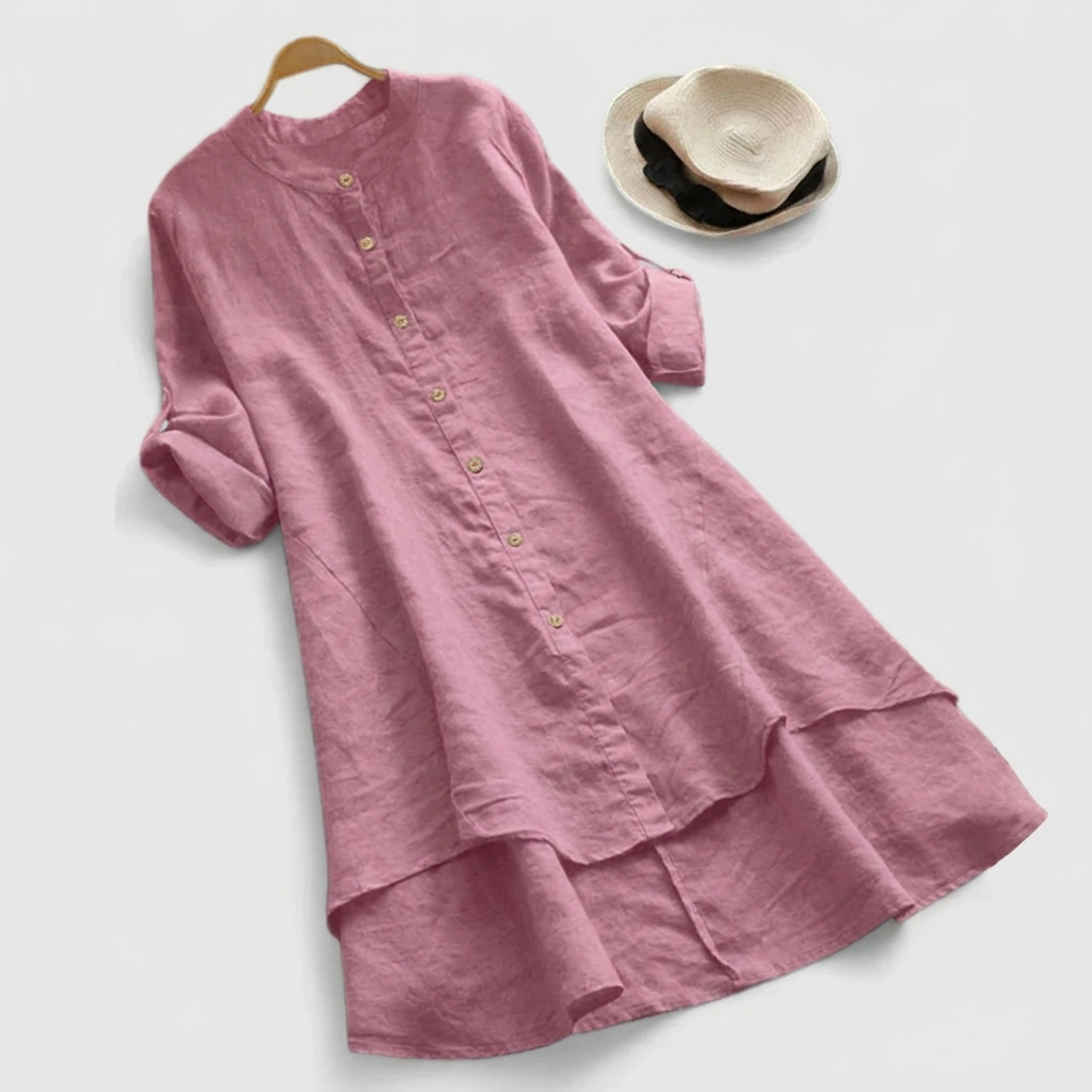 Josie | Button-Front Tiered Relaxed Women Summer Midi Dress